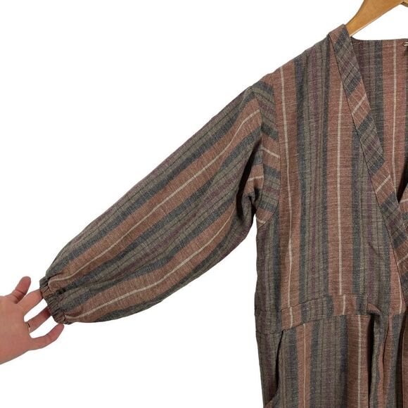 People Free Loveland Metallic Striped Jumpsuit Wool Blend Brown Bohemian Boho XS - Picture 4 of 15